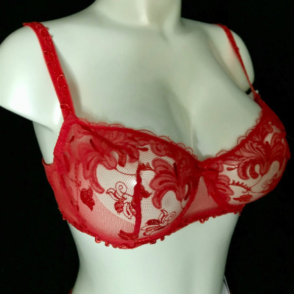 SIMONE PERELE DEMI U/W BRA - RED - Picture 5 of 5